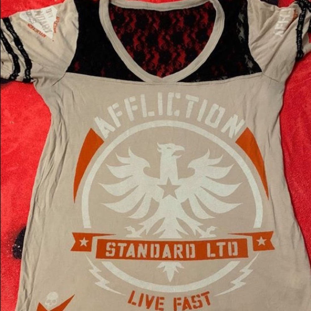 Affliction lace shirt